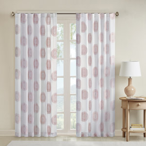 Azura Geometric Room Darkening Tab Top Single Curtain Panel