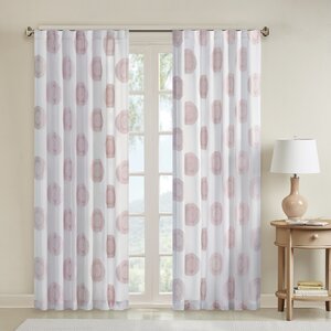 Azura Geometric Sheer Rod pocket Single Curtain Panel