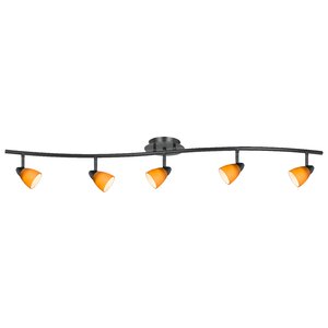 Alberto 5-Light Track Kit with Swirl Glass