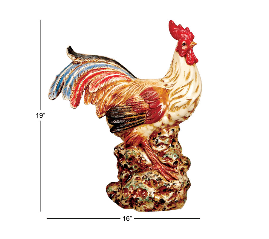 Cole & Grey Ceramic Rooster Sculpture & Reviews Wayfair
