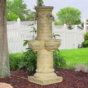 Resin Old World Roman Water Fountain with LED Light