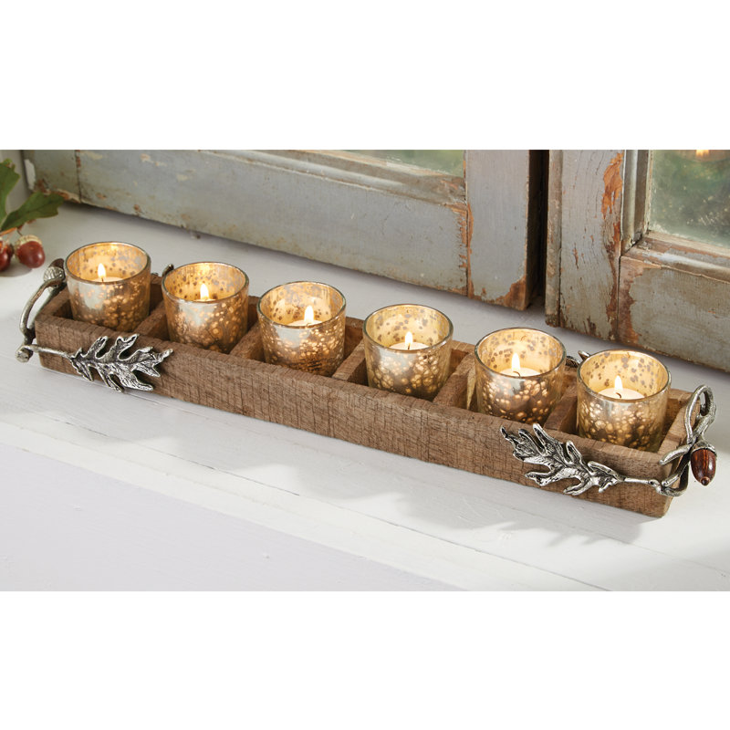 Oak Leaf Wood Votive Holder & Reviews Birch Lane
