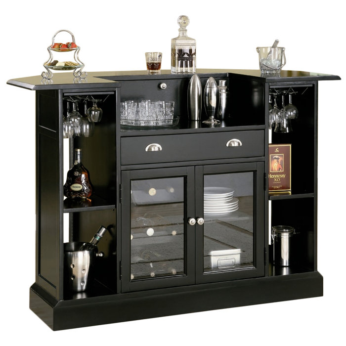 Darby Home Co Anselm Bar With Wine Storage Reviews Wayfair Ca Anselm Bar With Wine Storage