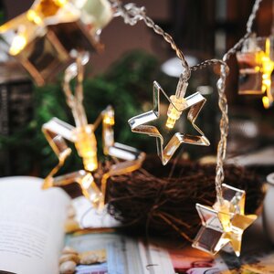 10-Light 5.5ft Star String Lights