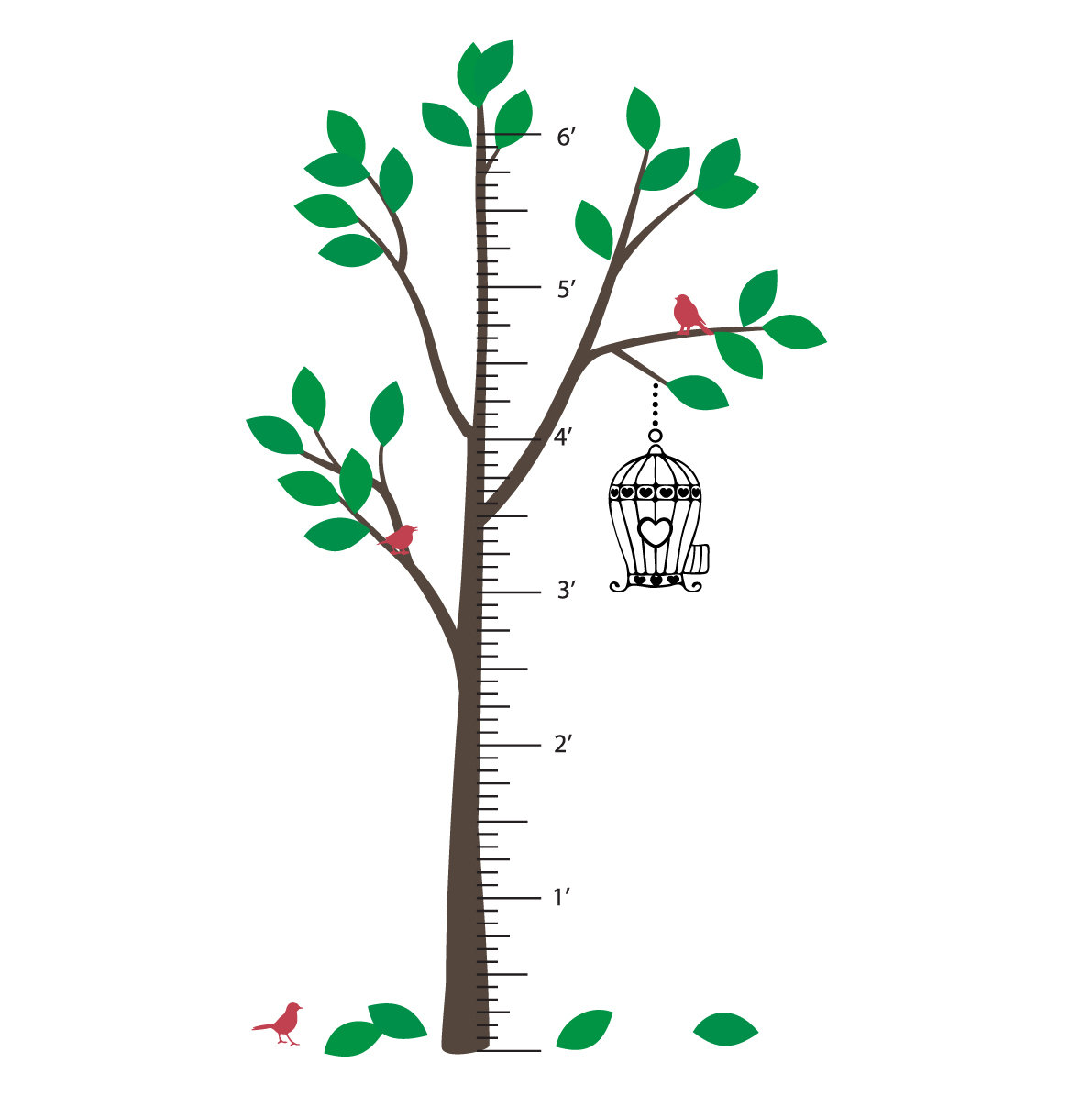 The Decal Guru Tree Growth Chart Wall Wayfair