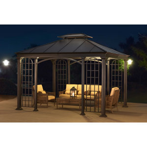 12 Ft W x 10 Ft. D Metal Permanent Gazebo