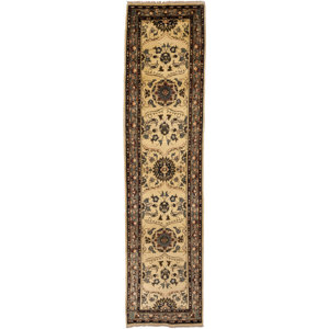 One-of-a-Kind Oushak Hand-Knotted Ivory / Brown Area Rug