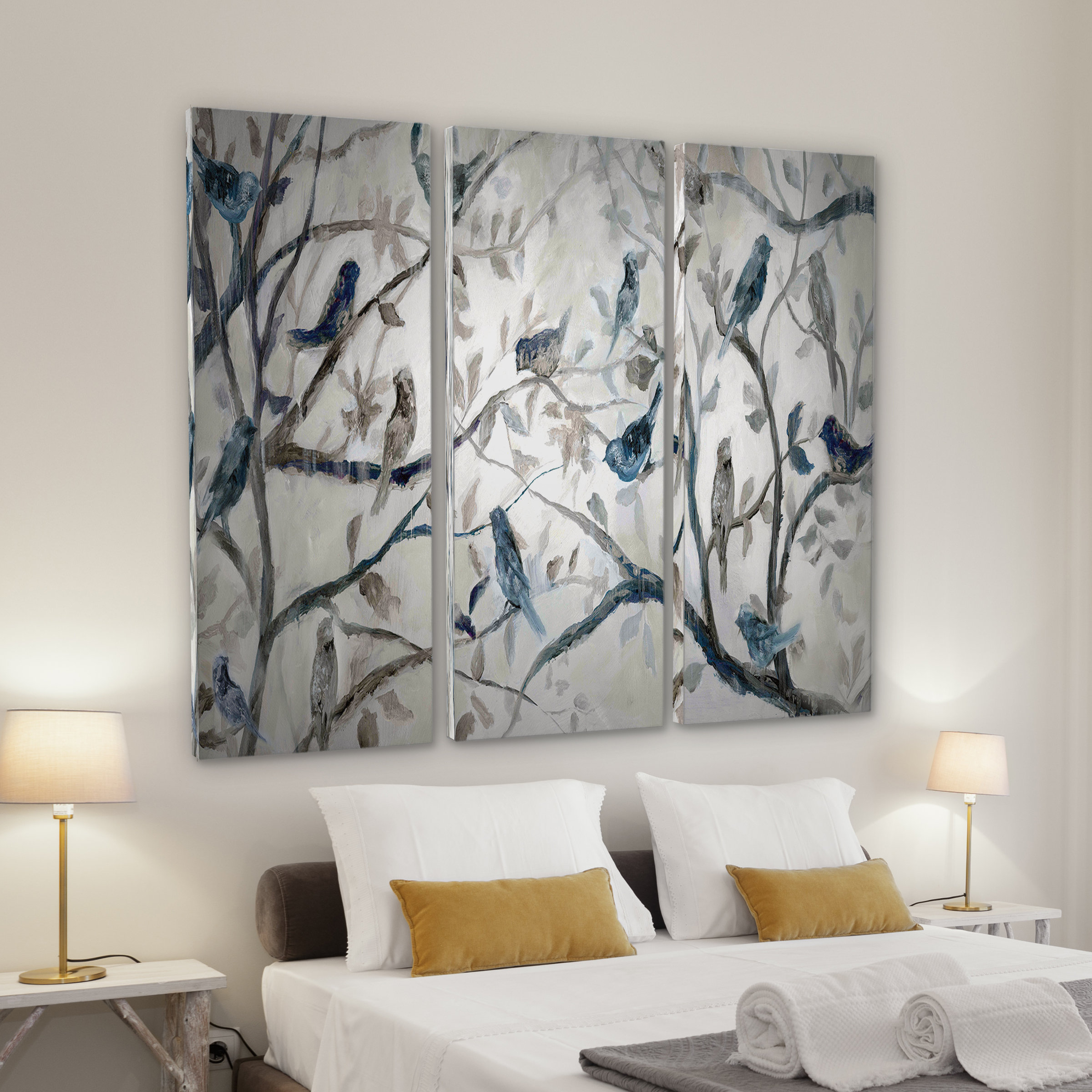 Morning Chorus Acrylic Painting Print Multi Piece Image On