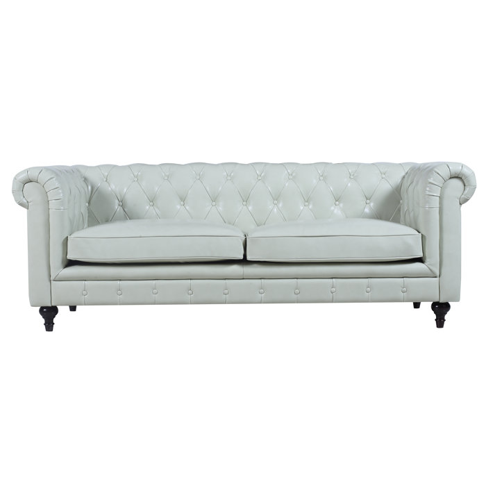 Madison Home Usa Tufted Leather Chesterfield Sofa Reviews Wayfair Ca Tufted Leather Chesterfield Sofa
