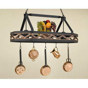 Lighted Hanging Pot Racks You Ll Love Wayfair Sonoma 8 Sided Hanging Pot Rack With 2 Lights
