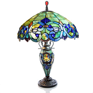 Victorian Tiffany Style Stained Glass Double Lit 26