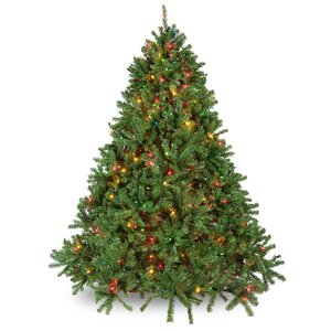 Metal Douglas 6.5' Green Fir Tree Artificial Christmas Tree with 500 Multi-Colored Lights