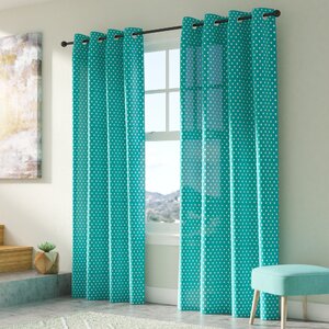 Abbottstown Polka Dots Semi-Sheer Single Curtain Panel