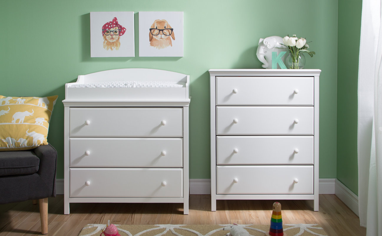 South Shore Cotton Candy Changing Table with 4 Drawer Chest & Reviews