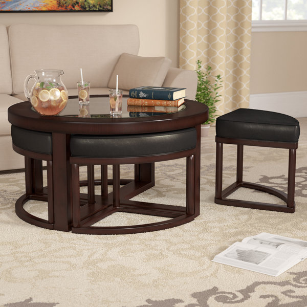 Red Barrel Studio Plumwood Coffee Table With Nested Stools Reviews Red Barrel Studio Plumwood Coffee Table With Nested Stools Reviews Wayfair