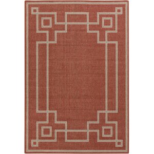 Minnie Cherry/Beige Indoor/Outdoor Area Rug