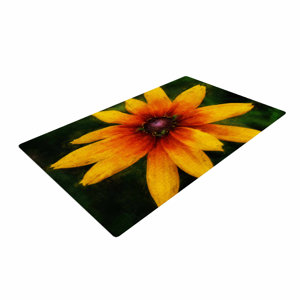 Ginkelmier Wildflower In Sun Photography Yellow Area Rug