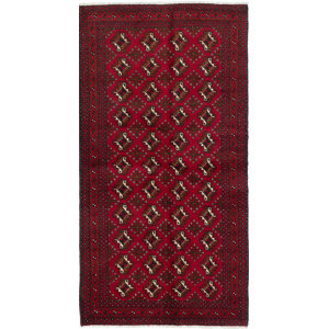 One-of-a-Kind Finest Baluch Wool Hand-Knotted Red Area Rug
