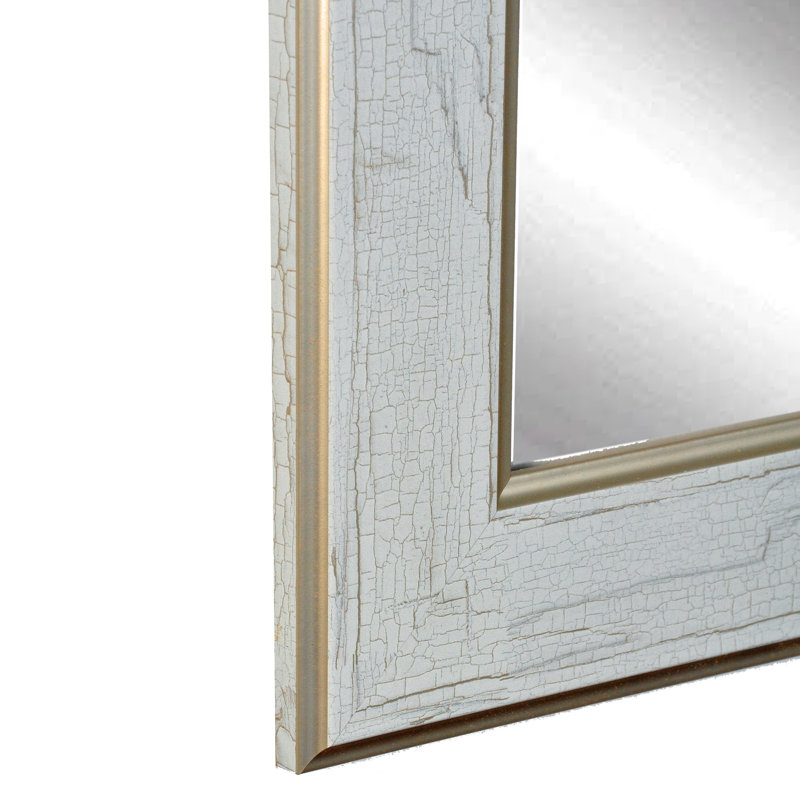 One Allium Way White/Gold Cracked Full Length Wall Mirror & Reviews Wayfair