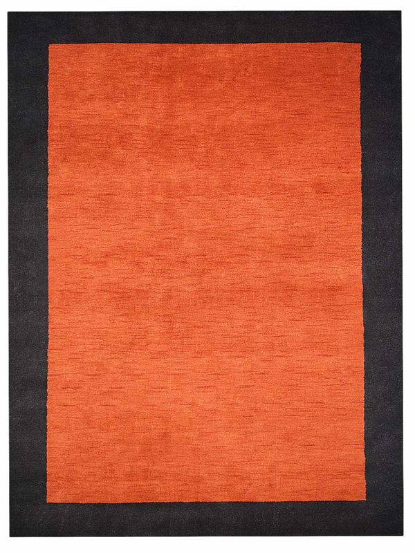 Red Barrel Studio Theodis Loom Hand Woven Wool Orange Black Area Rug Theodis Loom Hand Woven Wool Orange Black Area Rug
