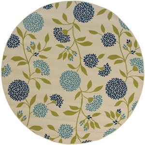 Philomene Ivory/Green Indoor/Outdoor Area Rug