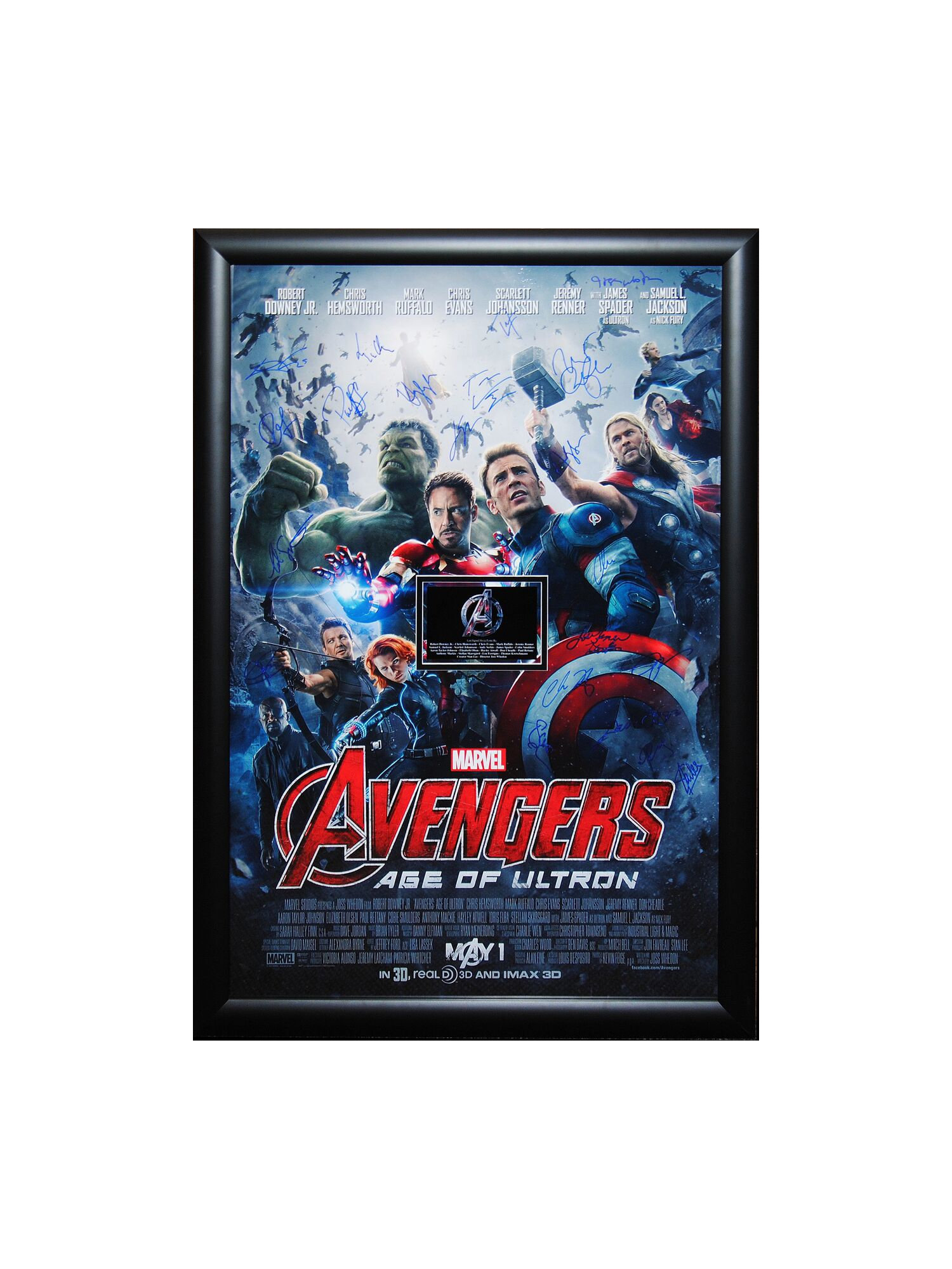 Luxewest Avengers Age Of Ultron Autographed Movie Poster Framed Luxewest Avengers Age Of Ultron Autographed Movie Poster Framed Wall Art Wayfair