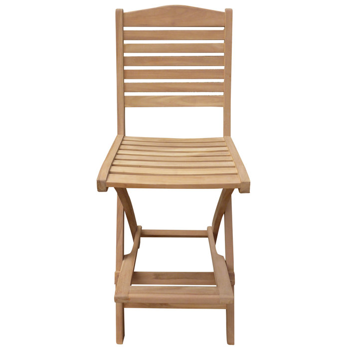 Highland Dunes Costales Folding Teak Patio Bar Stool Wayfair Ca