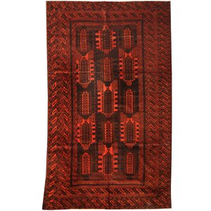 Balouchi Hand-knotted Navy/Red Area Rug