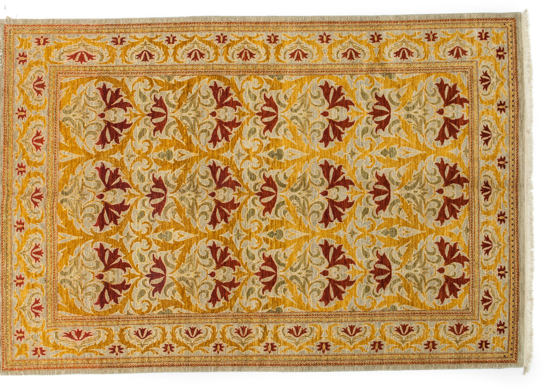 Darya Rugs One Of A Kind Arts And Crafts Hand Knotted Yellow Area One Of A Kind Arts And Crafts Hand Knotted Yellow Area Rug