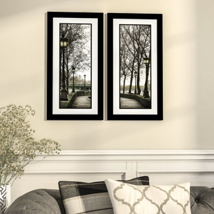 Black And White Wall Art Wayfair Along The Quai 2 Piece Framed Photographic Print Set In Black And White
