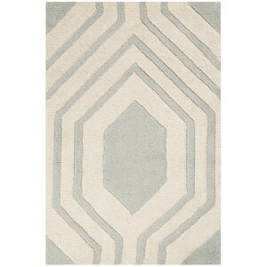 Aula Hand-Tufted Grey/Ivory Area Rug