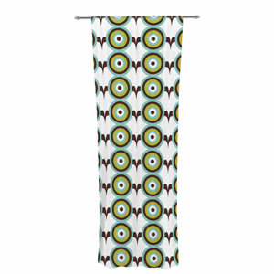 Afe Images Retro Circles Illustration Decorative Geometric Sheer Rod Pocket Curtain Panels (Set of 2)