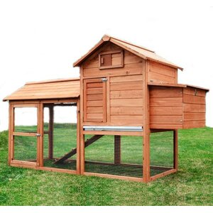 Pawhut Chicken Coop with Hinged Roof and Nesting Box