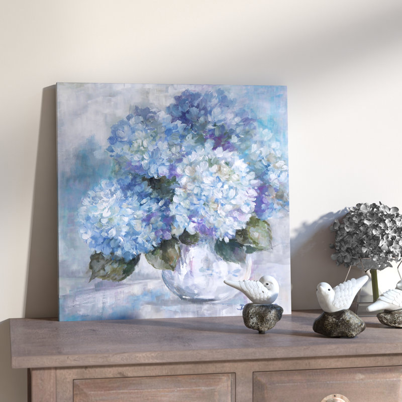 August Grove Hydrangea Painting Print on Canvas & Reviews Wayfair
