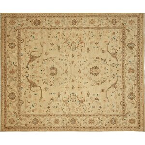 One-of-a-Kind Leann Hand-Knotted Oriental Beige Area Rug