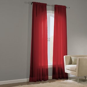 Basic Elegance Voile Solid Sheer Rod Pocket Curtain Panels (Set of 2)