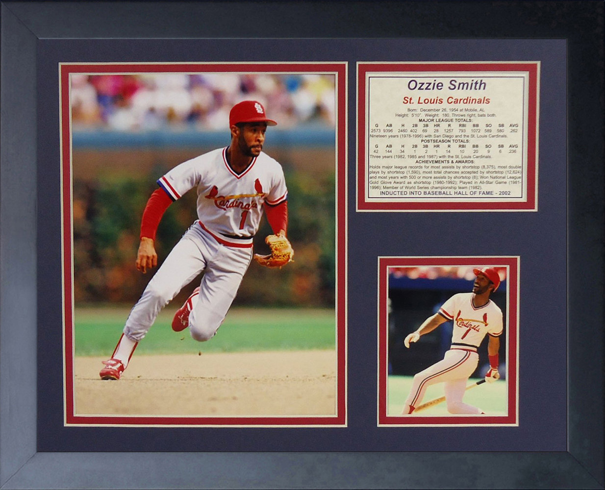 Louis Cardinals World Series Photo Framed Ozzie Smith St Size: 12.5 x 15.5