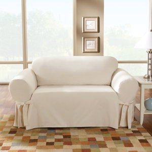 Cotton Duck Box Cushion Sofa Slipcover
