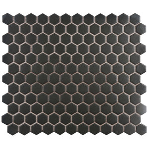 Mosaic Tile You Ll Love Wayfair New York Hexagon 10 25 X 12 Porcelain Unglazed Mosaic Tile In Antique Black