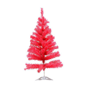 Miniature 3' Pink Pine Artificial Christmas Tree with Plastic Stand