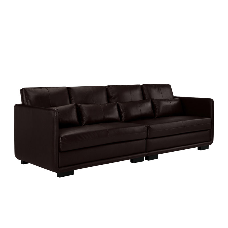 Kiana 2 Piece Convertible Leather Sofa