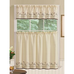 Charles 3 Piece Kitchen Curtain Set