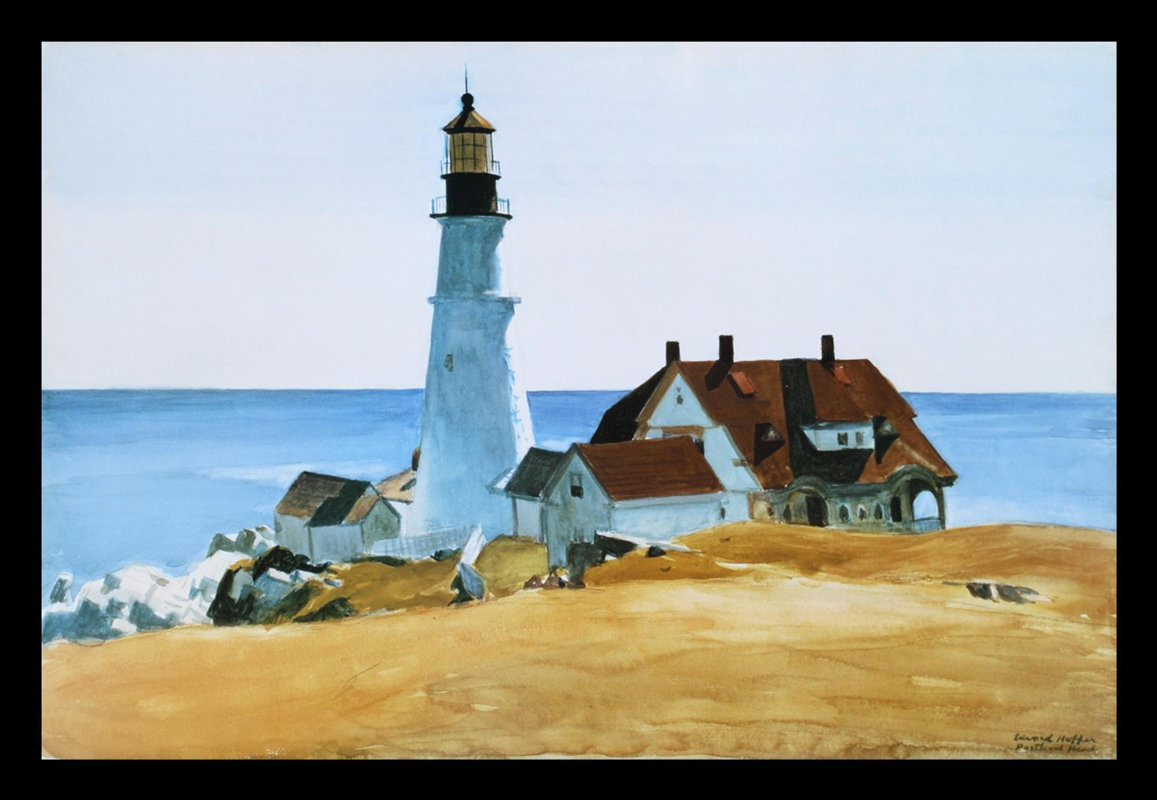 Buy Art For Less 'Portland Lighthouse' by Edward Hopper Framed Painting