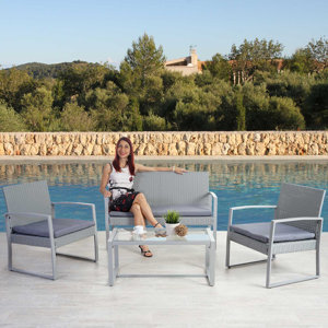 4tlg. Loungemöbel-Set Siana von Hazelwood Home