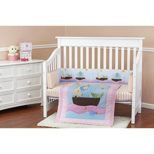 Sea Friends Portable 3 Piece Crib Bedding Set