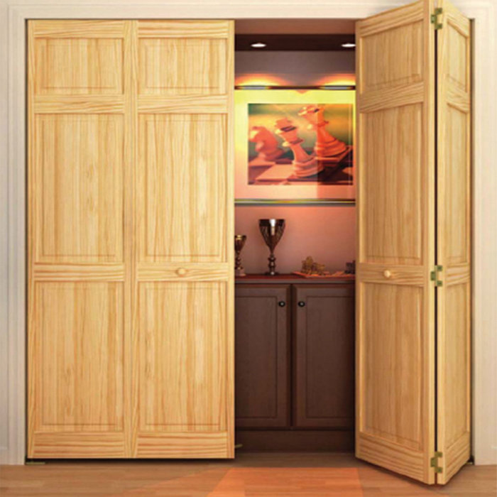 Kiby Traditional 6 Panel Wood Bi Fold Door Reviews Wayfair Ca Traditional 6 Panel Wood Bi Fold Door