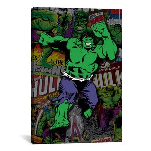 Marvel Comics Hulk Cover Collage Graphic Art on Wrapped Canvas