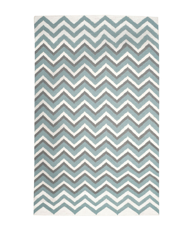 Latitude Run Naomi Hand Woven Blue/White Area Rug & Reviews Wayfair