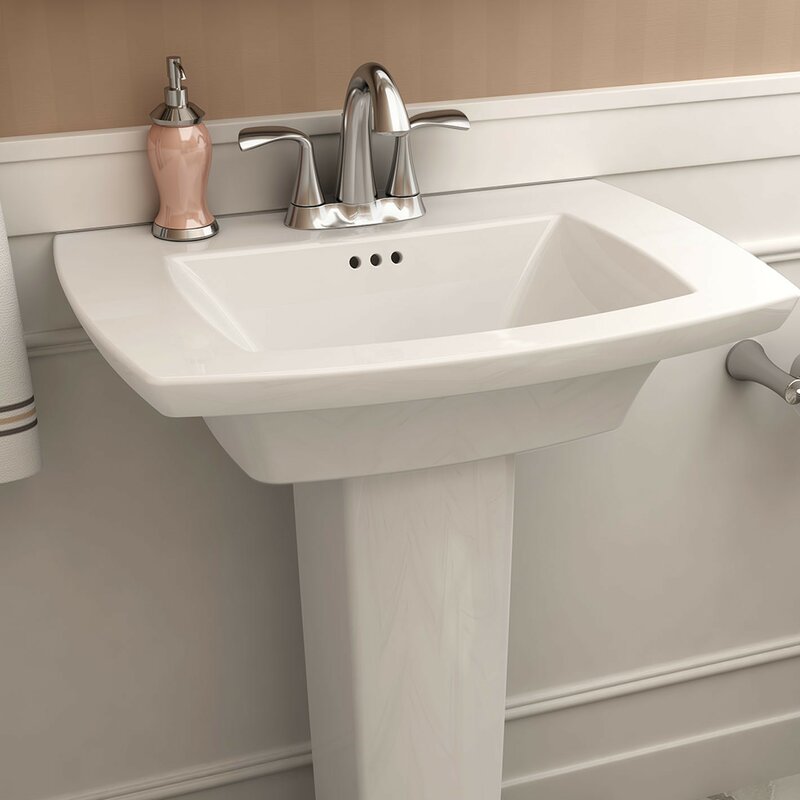 Edgemere Rectangular Pedestal Bathroom Sink With Overflow