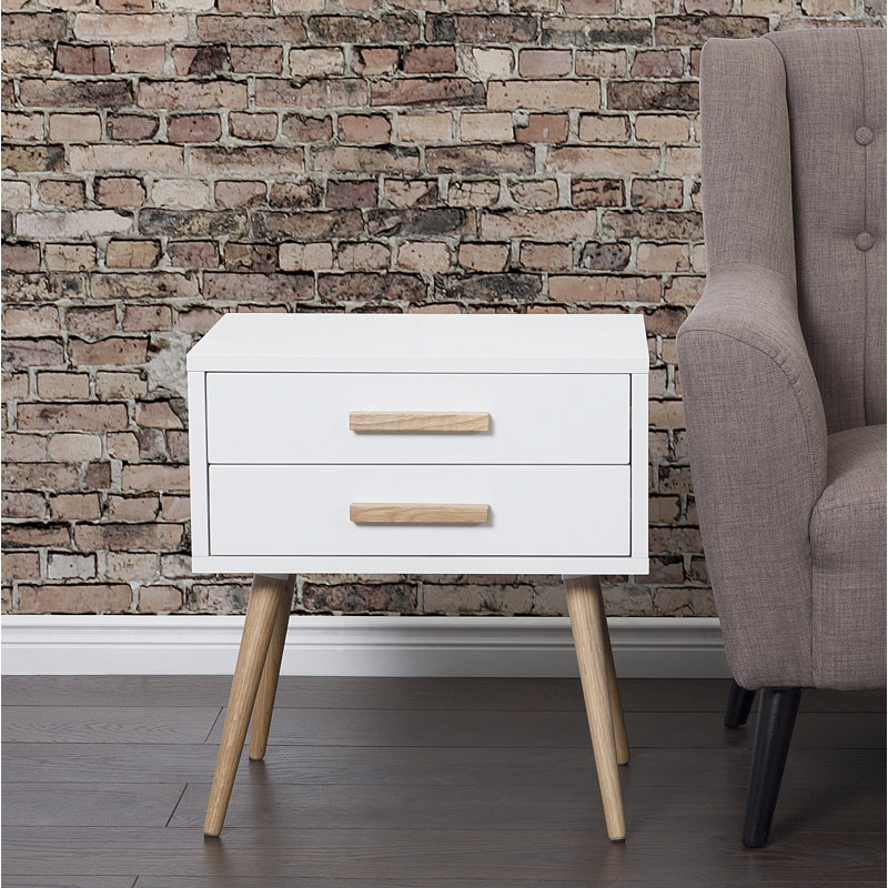 Alcantara 2 Drawer Bedside Table